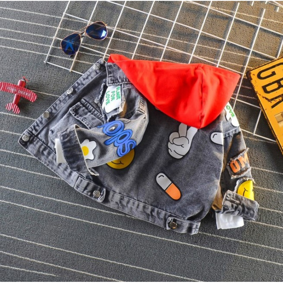 Джинсівка Oops з червоними вставками 10542