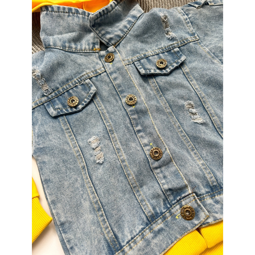 Джинсівка Watch out з жовтими вставками 10539