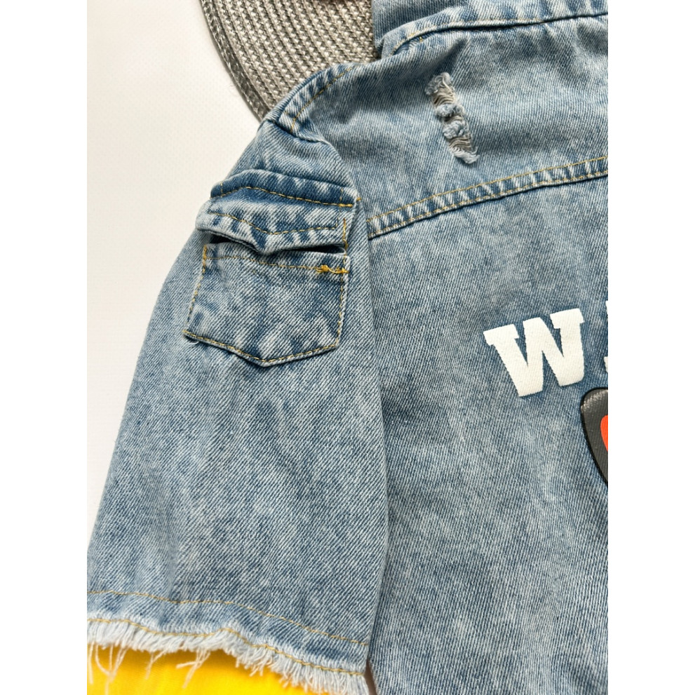 Джинсівка Watch out з жовтими вставками 10539