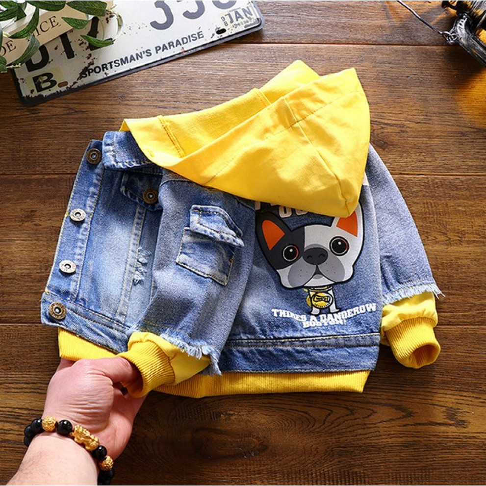 Джинсівка Watch out з жовтими вставками 10539