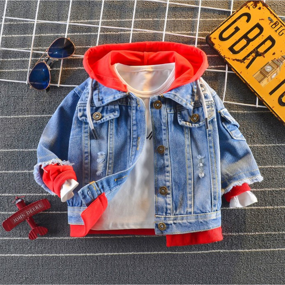 Джинсівка YOHNTNTY з червоними вставками 10540