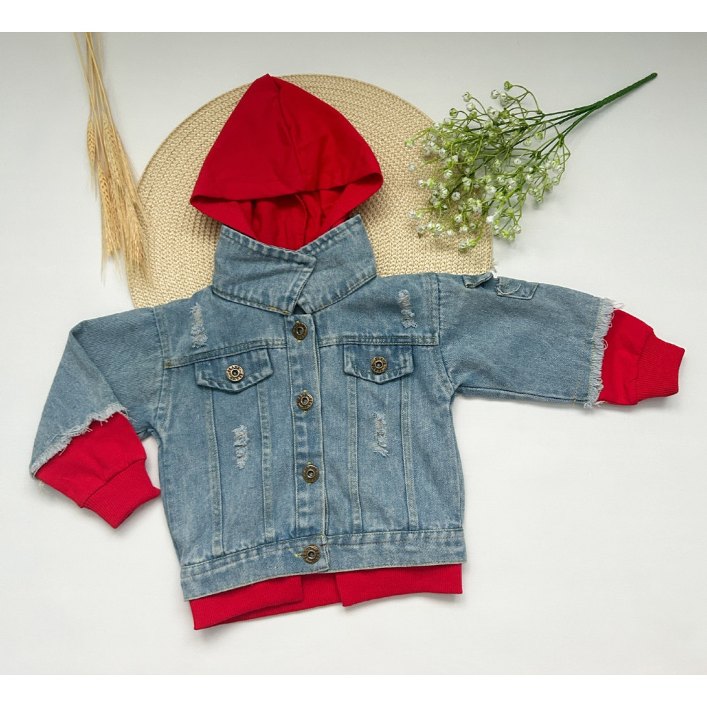 Джинсівка YOHNTNTY з червоними вставками 10540