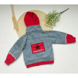 Джинсівка YOHNTNTY з червоними вставками 10540