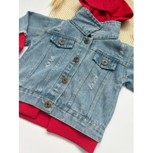 Джинсівка YOHNTNTY з червоними вставками 10540