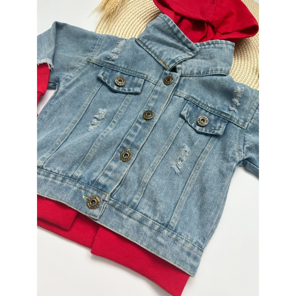 Джинсівка YOHNTNTY з червоними вставками 10540