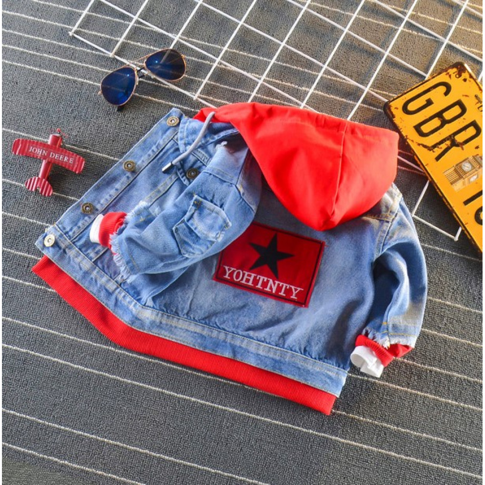 Джинсівка YOHNTNTY з червоними вставками 10540