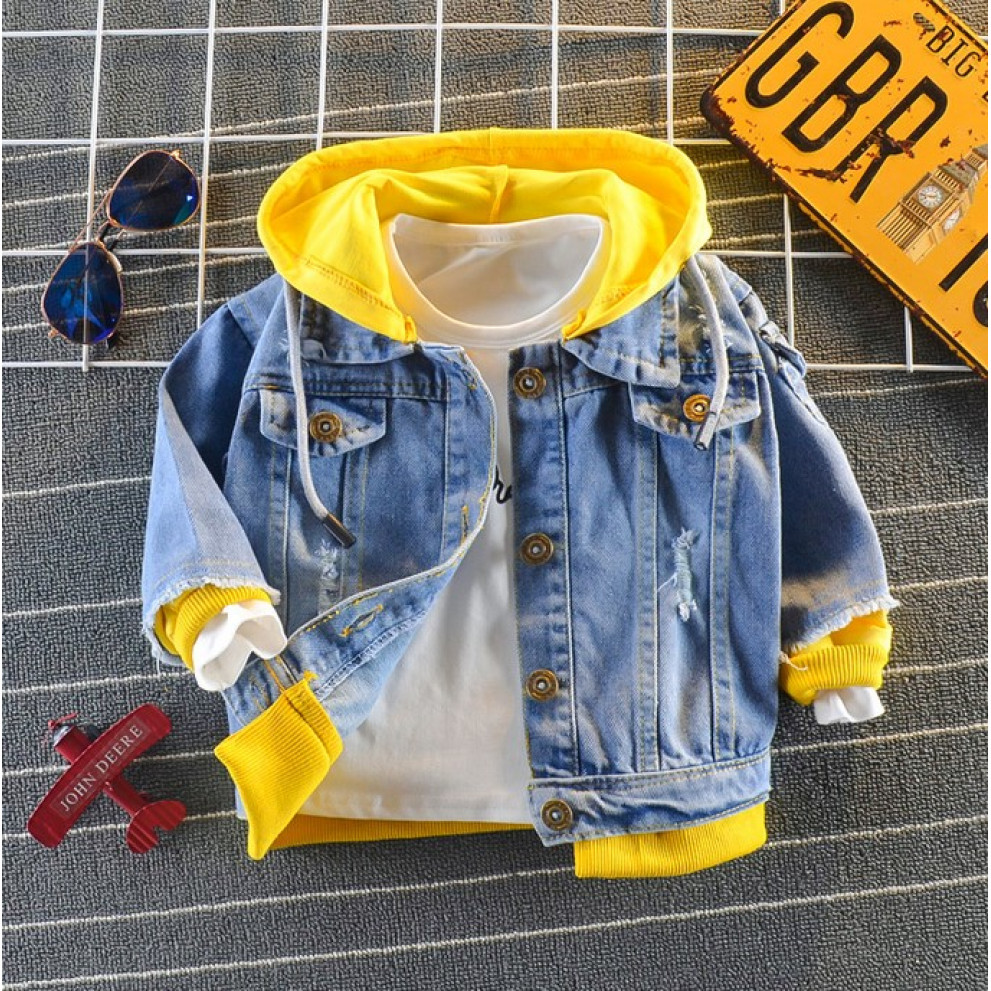 Джинсівка YOHNTNTY з жовтими вставками 10541