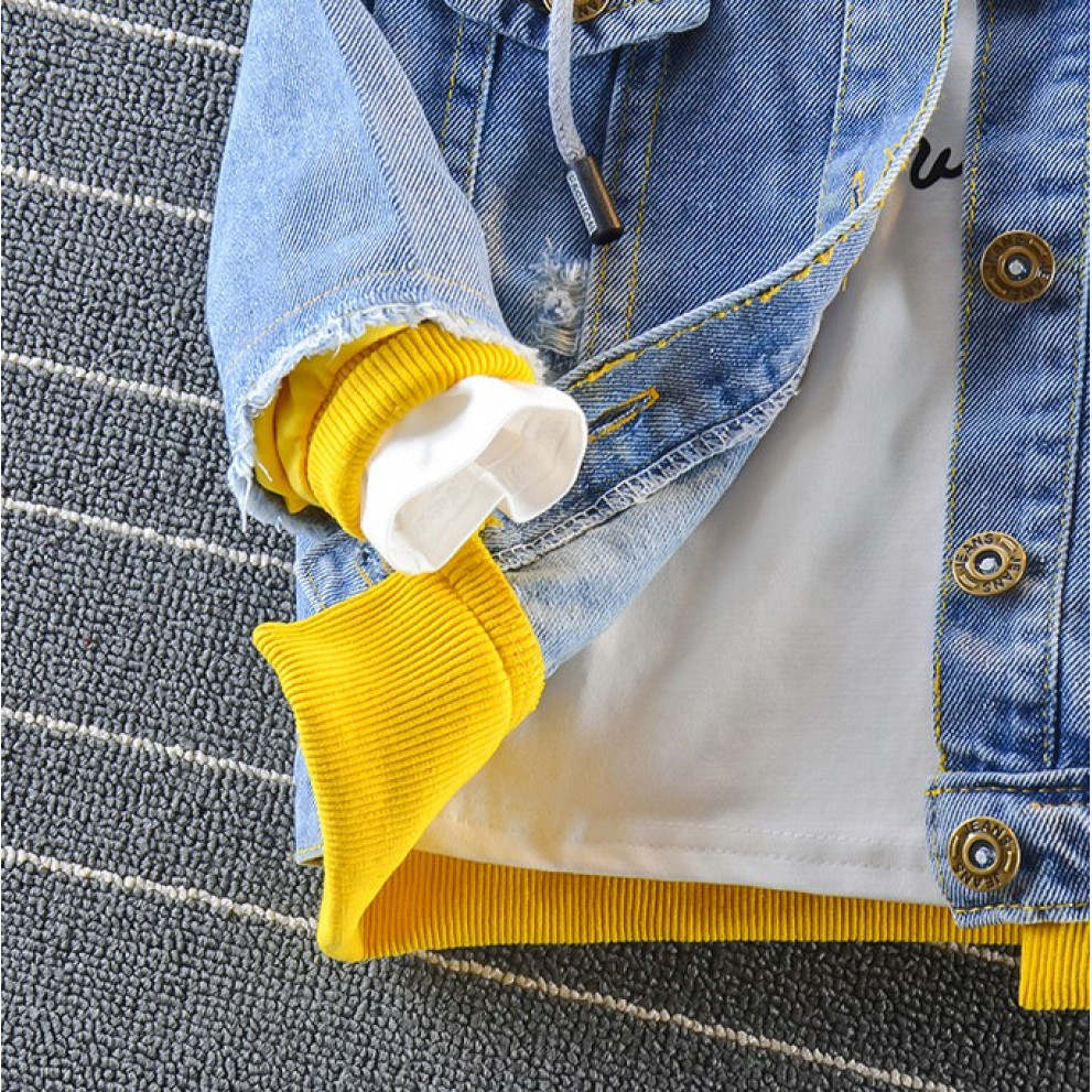 Джинсівка YOHNTNTY з жовтими вставками 10541