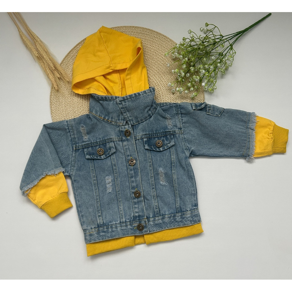 Джинсівка YOHNTNTY з жовтими вставками 10541