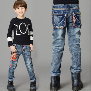 Джинси для хлопчиків в'язана кишеня 2839