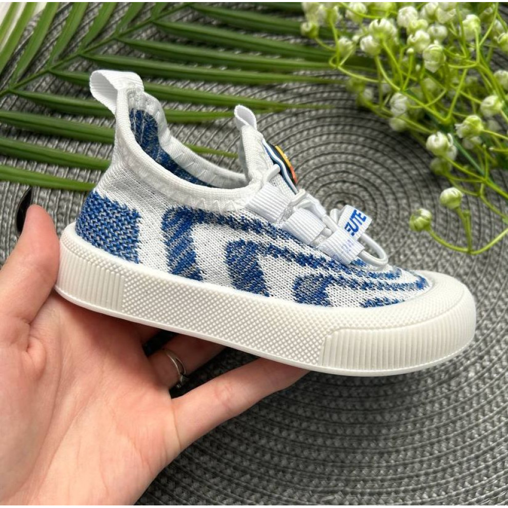 Кеди повсякденні Beute Duck білі з синіми смужками