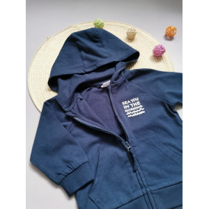 Кофтинка темно-синя на блискавці темно-синя 30145