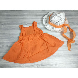Комлект сукня+шляпка Веселка оранж 4285