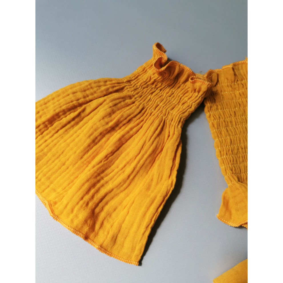 Комплект для дівчинки на літо муслін жовтий 2143 