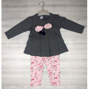 Комплект для дівчинки Бантик сірий 4801