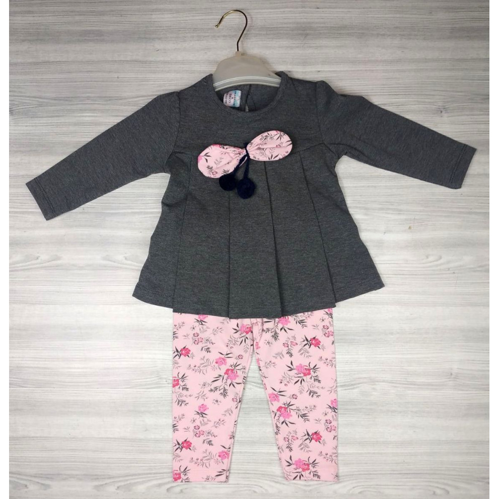 Комплект для дівчинки Бантик сірий 4801