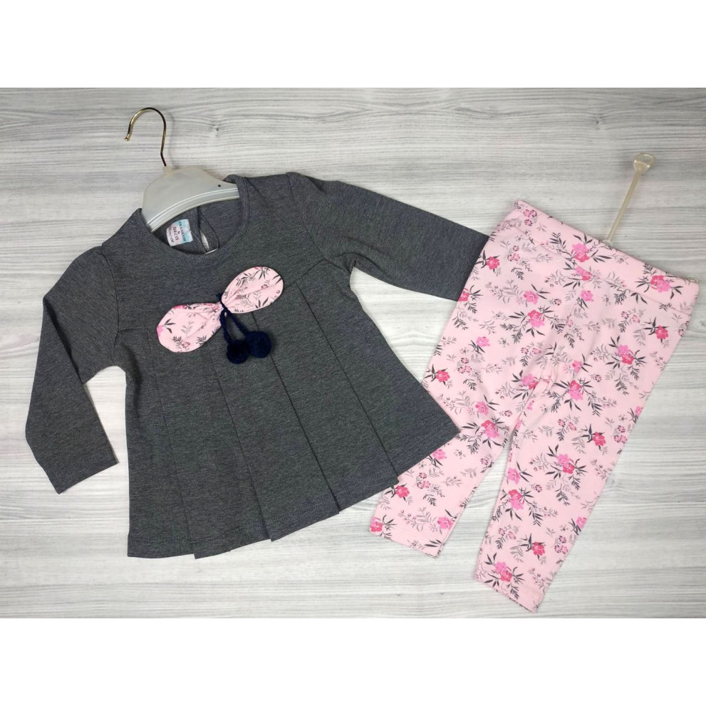 Комплект для дівчинки Бантик сірий 4801
