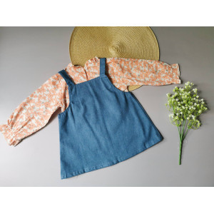 Комплект для дівчинки блузка і сарафан оранж 2074