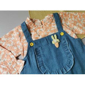 Комплект для дівчинки блузка і сарафан оранж 2074