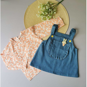 Комплект для дівчинки блузка і сарафан оранж 2074