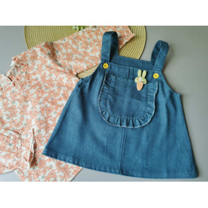 Комплект для дівчинки блузка і сарафан оранж 2074