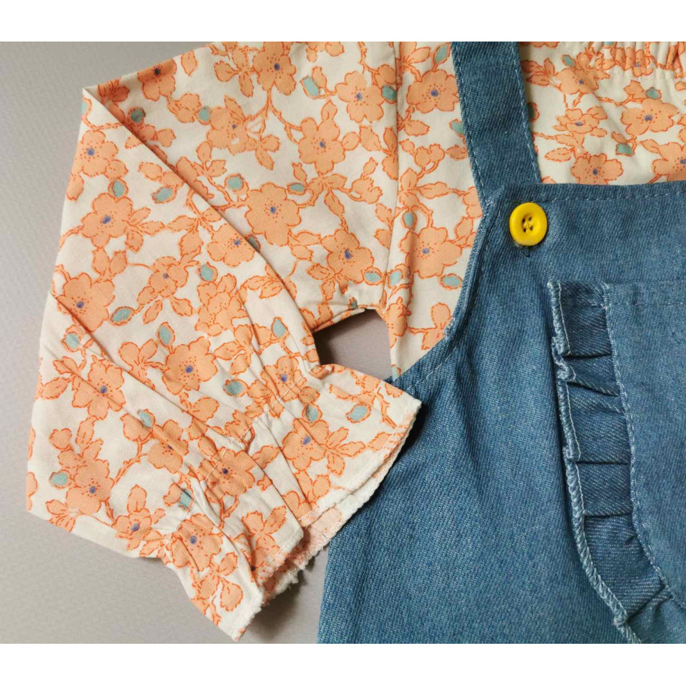 Комплект для дівчинки блузка і сарафан оранж 2074