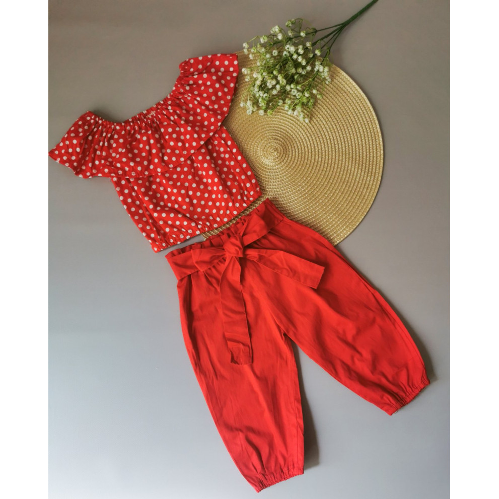 Комплект для дівчинки червоний 2146