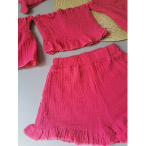 Комплект для дівчинки на літо муслін малиновий 2142 