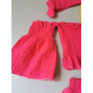 Комплект для дівчинки на літо муслін малиновий 2142 