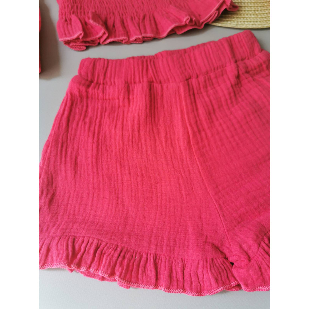 Комплект для дівчинки на літо муслін малиновий 2142 