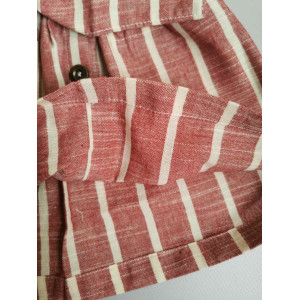 Комплект для дівчинки топ і спідничка в полоску червоний 10068