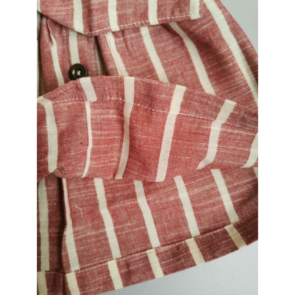 Комплект для дівчинки топ і спідничка в полоску червоний 10068