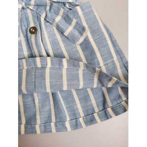 Комплект для дівчинки топ і спідничка в полоску синій 10069