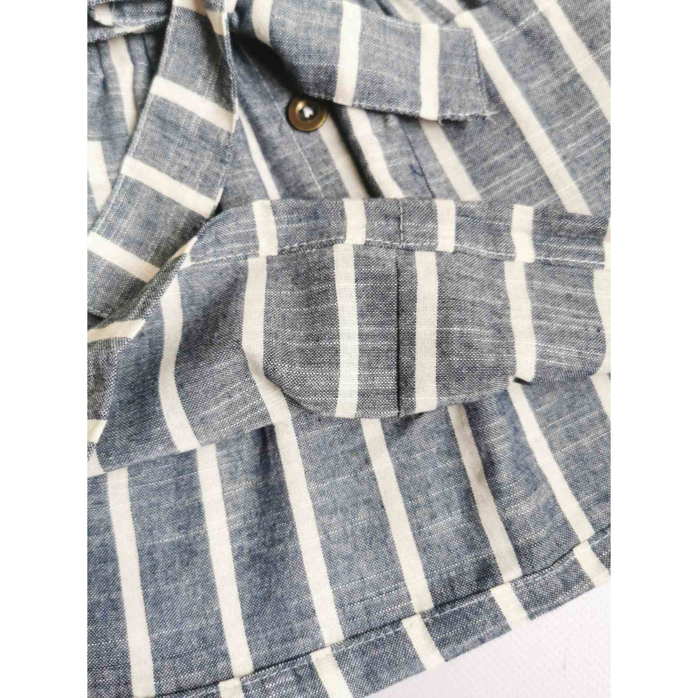 Комплект для дівчинки топ і спідничка в полоску сірий 10070