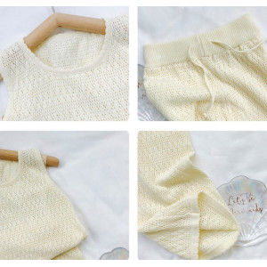 Комплект на літо для дівчинки зі штанцями в'язаний 10474