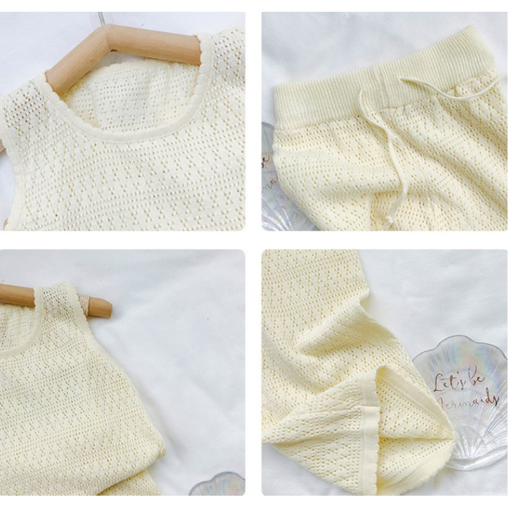 Комплект на літо для дівчинки зі штанцями в'язаний 10474