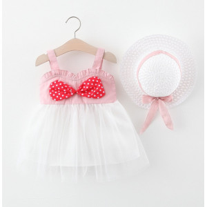 Комплект сукня+шляпка рожевий 4073