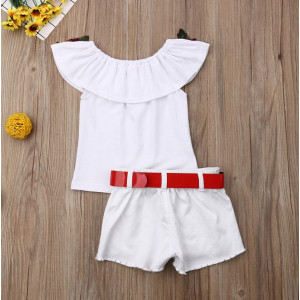 Костюм для дівчинки з шортами білий 10507