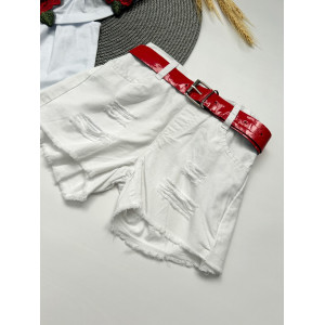 Костюм для дівчинки з шортами білий 10507