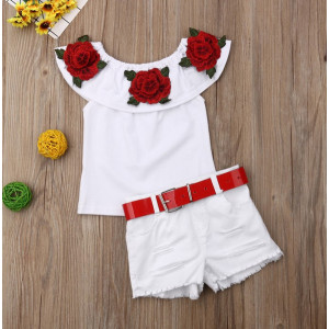 Костюм для дівчинки з шортами білий 10507