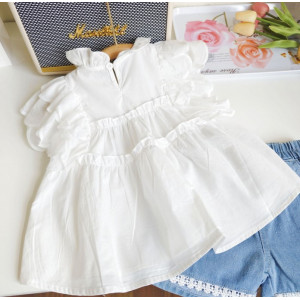 Костюм для дівчинки з джинсовими шортами 10516