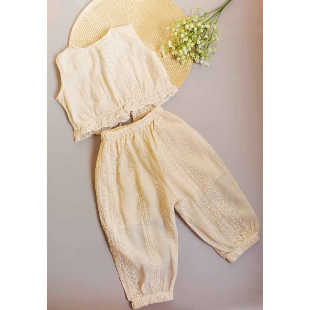 Костюм для дівчинки на літо беж 10080