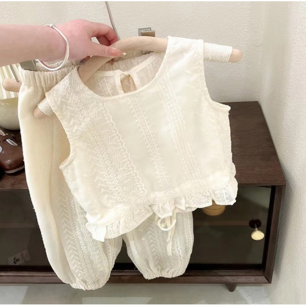 Костюм для дівчинки на літо беж 10080