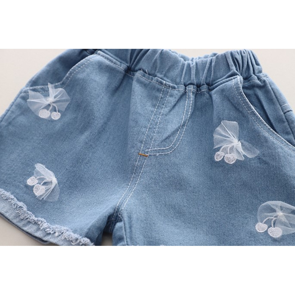 Костюм для дівчинки з джинсовими шортами Зайчик 10524