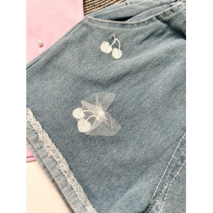 Костюм для дівчинки з джинсовими шортами Зайчик 10524