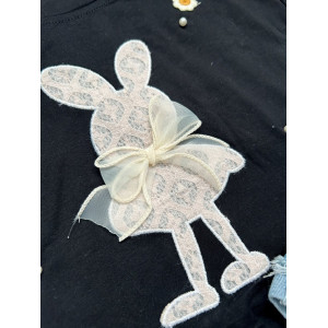 Костюм для дівчинки з джинсовими шортами Зайчик 10526