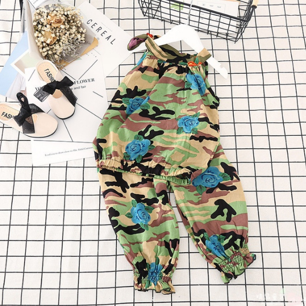 Костюм літній для дівчинки зелений 3109