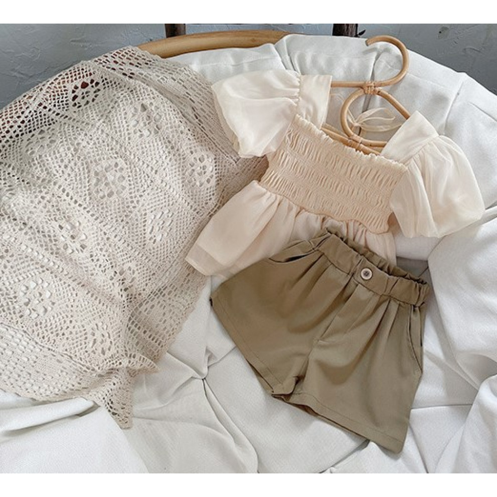 Костюм на літо для дівчинки блузка і шорти 10475