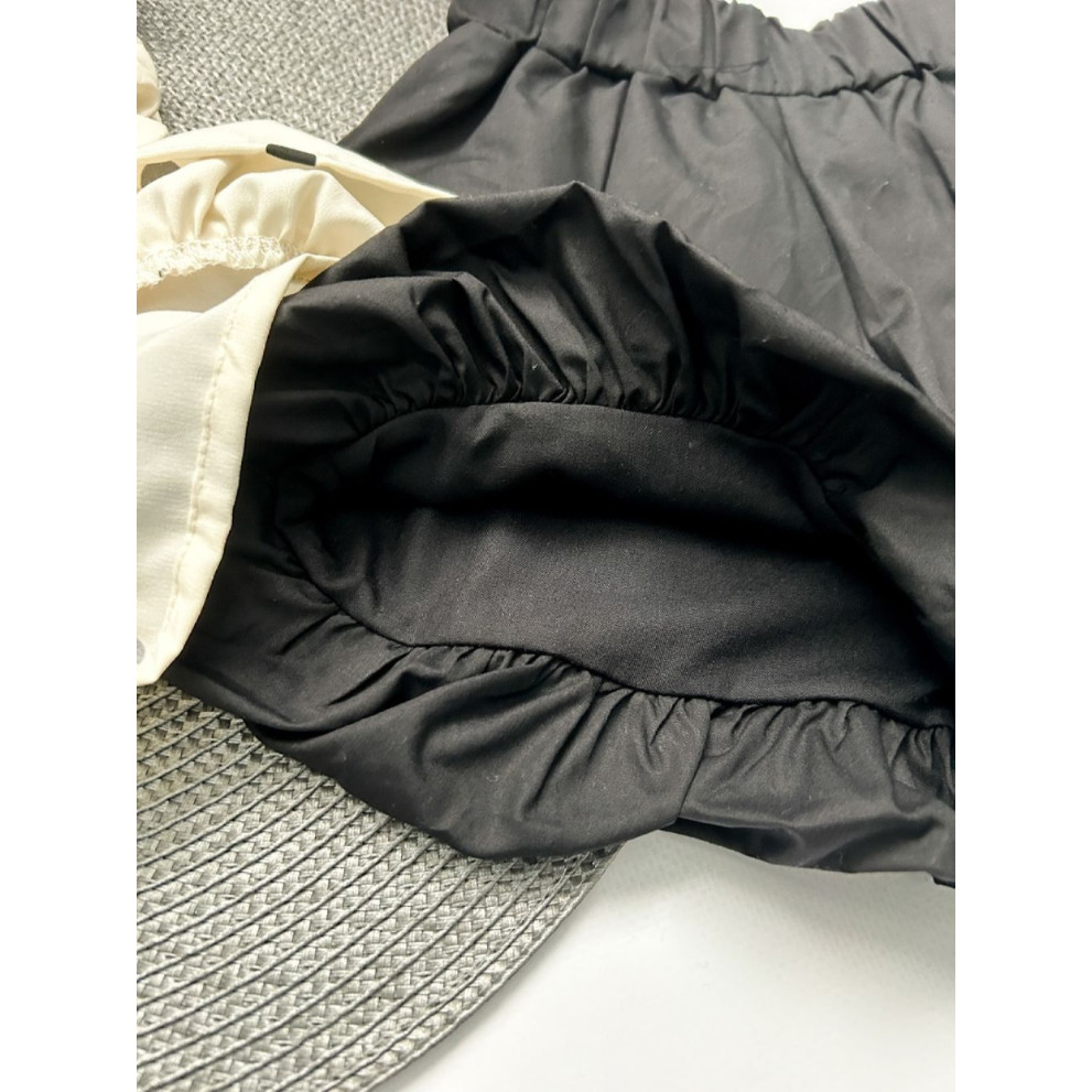 Костюм на літо для дівчинки майка в горох і шорти 10476