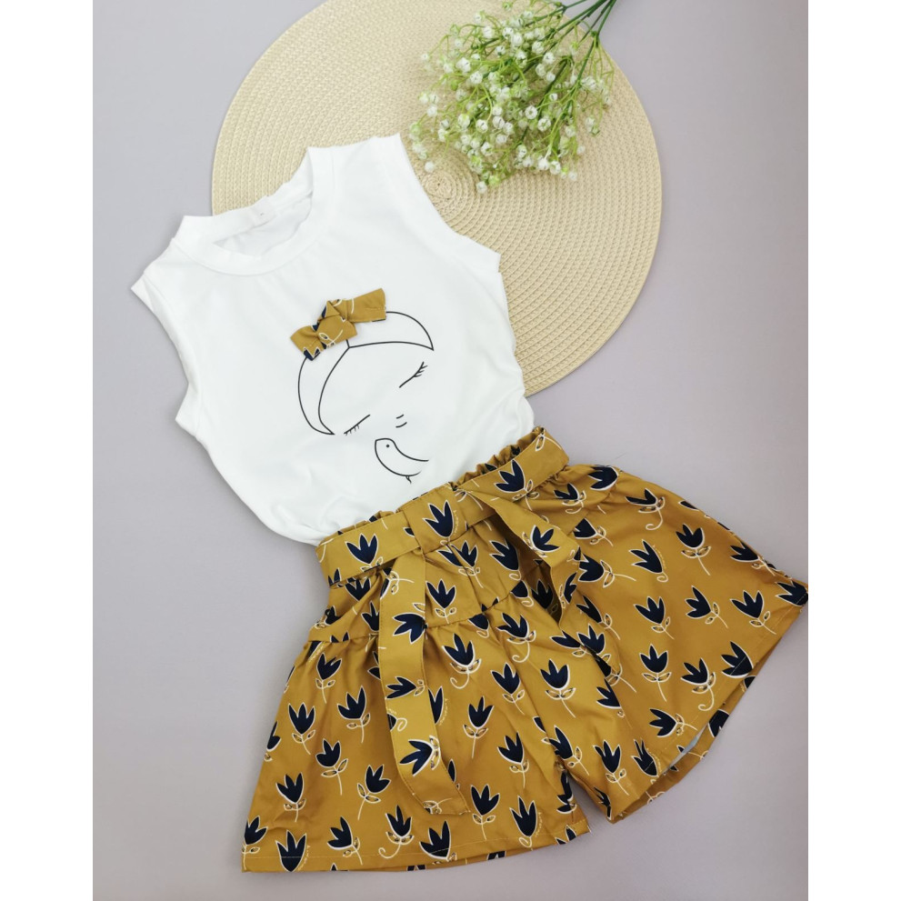 Костюм на літо для дівчинки жовтий Girl 10058